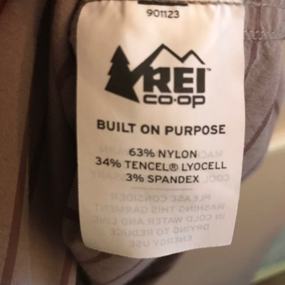 REI Taupe/Brown Striped Short Sleeve Shirt -  Size Large - Picture 7 of 9